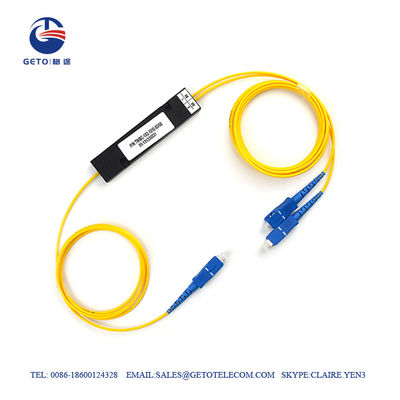 Gelbe FTTH-Faser-Optikteiler-Zopf-Art Sc UPC 1x2 Plc-Teiler